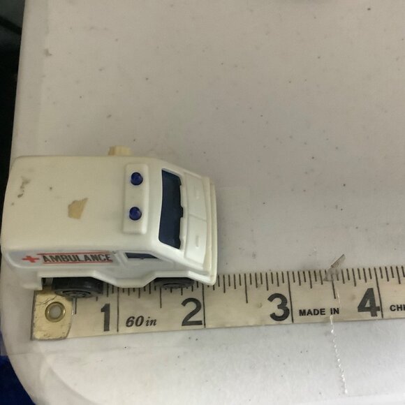 Vtg Red Fire Truck & White Ambulance Toy Set Wind Up DOES NOT WORK Lot of 2 - Picture 6 of 6